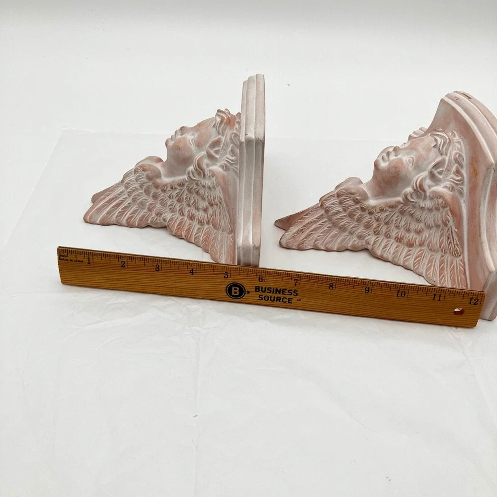 Wall Sconce Cherub Set 2 Terracotta Pink Vintage Angel Floating Shelves
